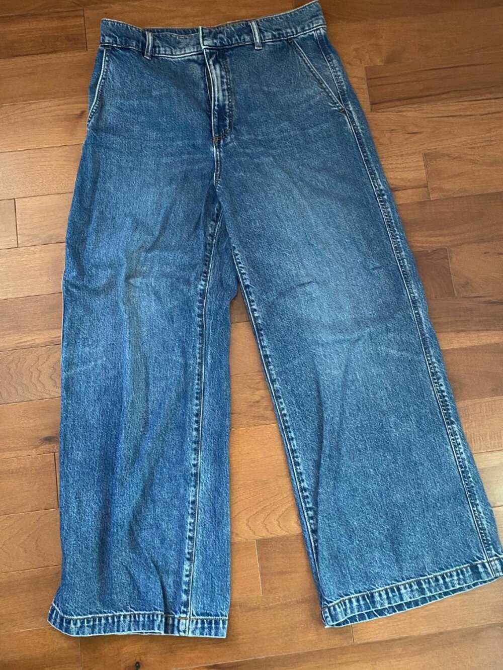 Loft wide leg denim trousers